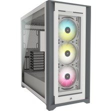 Frefly Store Corsair Icue 5000X Rgb CC-9011213-WW USB 3.1 Type-C Temperli Cam Beyaz E-Atx Mid-Tower Gaming (Oyuncu) Kasa