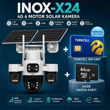 Inox X24 Dijital  4 Lensli Solar Kamera + 64GB Hafıza Kartı + 1 Yıllık Turkcell Sim Kart
