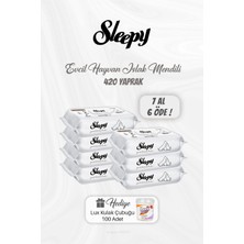 Frefly Store Sleepy 7 Al 6 Öde Evcil Hayvan Islak Mendili 420 Yaprak, Kulak Çubuğu Hediyeli