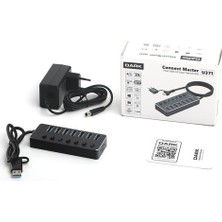 Frefly Store Dark Connect Master 7+1 Hızlı Şarj Adaptörlü USB Hub, USB 3.0