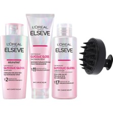 Frefly Store L’oréal Paris Elseve Glycolic Gloss Mükemmel Parlaklık 3'lü Saç Bakım Seti: Şampuan, Saç Kremi, Laminasyon Bakım Tarak Hediyeli Saç Bakım Seti