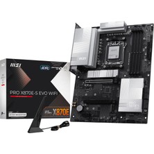 Frefly Store Msı MB Pro X870E-S Evo Wıfı Am5 Ddr5 8200MHZ(OC) 3x M.2 USB 40GBPS Type-C Dp HDMI 5g Lan Wıfı 7 Rgb Atx