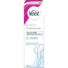 Frefly Store Veet Pure Tüy Dökücü Krem, Hassas Ciltler Için, Bacak Kol Koltuk Altı ve Bikini Bölgesi, 100 ml
