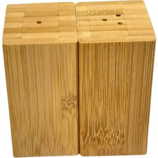 Frefly Store Bambu Kare Magnetli Tuzluk Karabiberlik Seti, Ahşap, Kahverengi, 2 Parça