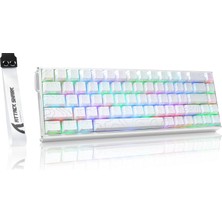 Frefly Store Attack Shark X68MAX He Alüminyum Oyun Klavyesi, Kablo ve Hızlı Tetikleyici, Manyetik Anahtarlar, 0,005 mm Rt Hassasiyeti, Ayarlanabilir Sürücü, 8000 Hz, Gecikme Süresi 0,08 Ms, Rgb (Beyaz Konturlar)