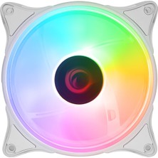 Frefly Store Rampage Glare F50 38CFM 1200RPM 12CM Rainbow 3p+4p Molex Soketli Kasa Soğutma Fanı 38CFM 1200RPM 12CM Gökkuşağı (Beyaz)