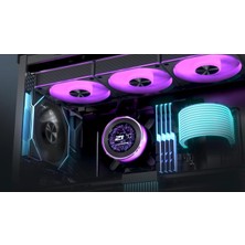 Frefly Store Lian Li Hydroshift Iı Lcd-C 360R Sıvı Soğutucu Siyah 360MM Radyatör