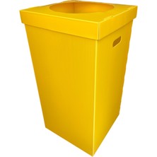 Frefly Store Dirilim Plastik, Plastik Atıklar Için Geri Dönüşüm Kutusu Iç Mekan Sıfır Atık ve Geri Dönüşüm Kutusu 35X35X70CM Plastik Oluklu Plastik Atıklar Için Oluklu Plastik Koli (Sarı)