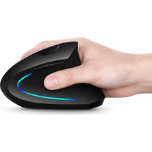 Frefly Store Coverzone Ergonomik Dikey Kablosuz Mouse, 2.4 Ghz USB Alıcı ve Bluetooth Bağlantılı, Type-C Şarjlı, 6 Tuşlu, Ayarlanabilir Dpı, Windows Mac Linux Uyumlu | 7043 Siyah