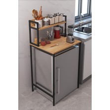 Frefly Store Miyuhome Mini Buzdolabı Üstü Düzenleyici Fırın Üstü Raf Buzdolabı Organizer Raflı Çamaşır Makinası Organizer Siyah