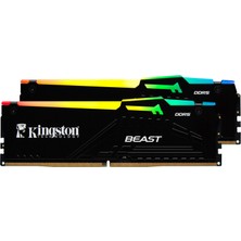 Frefly Store Kingston Beast 64GB Ddr5 6400 Mt/s CL32 Dımm Masaüstü Ram - KF564C32BBEAK2/64TR