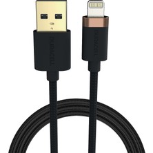Frefly Store Duracell 2m Lightning To Usb-A Örgülü Şarj Kablosu - Siyah