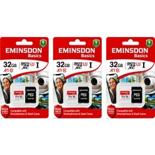 Frefly Store Eminsdon 32GB 3 Adet Hafıza Kartı Mini Kamera Ev Araç Güvelik Kamerası Uyumlu Telefon Micro Sd CLASS10