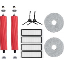 Frefly Store Robotyedek, Q Revo Uyumlu Siyah Fırça Hepa Filtre Mop Seti-10 Parça