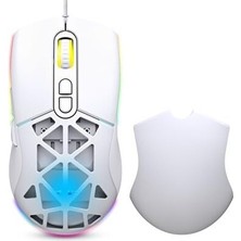Frefly Store Warp WRP-O12800-W 12800 Dpi Wide Rgb Özel Abs Doku Reflex Örgü Kablolu Beyaz Gaming Mouse