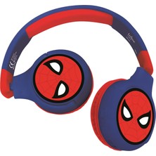 Frefly Store Lexibook Spiderman 2-In-1 Bluetooth Stereo Kids Headset, Kablosuz, Kablolu, Limited Sound, Foldable, Ayarlanabilir, Girl/boy, Red/blue, HPBT010SP