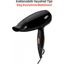 Frefly Store Goldmaster By 4102 Fırtına Saç Kurutma Makinesi, 1600W, 2 Hız Kademeli, Katlanabilir Sap, Kompakt Tasarım, Termostat Korumalı, Siyah