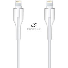 Frefly Store Cable Suit iPhone Lighting, Kablo Koruyucu, Konnektör 2’li (Beyaz)
