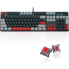 Frefly Store Mekanik Oyun Klavyesi, Kırmızı Anahtarlı 104 Tuşlu Mavi Arkadan Aydınlatmalı Klavye, Çift Çekim Tuşları, Dizüstü Bilgisayar, Masaüstü, Pc Oyuncuları Için Magegee USB Kablolu Mekanik Bilgisayar