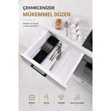 Frefly Store Sas Haus Çekmece Içi Bıçaklık Organizer Bölmeli Mutfak Düzenleyici Siyah S-11029