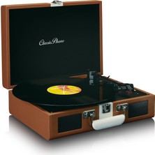 Frefly Store Lenco Classic Phono TT-120 Hoparlörlü Şarjlı Bluetoothlu Pikap Plak Çalar