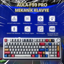 Frefly Store Aula F99 Pro 3 Modlu Rgb Hot Swap Mekanik Star Vector Switch Kablosuz Makrolu Klavye Comic