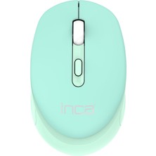 Frefly Store Inca IWM-243RM Kablosuz Fare, 2,4 Ghz USB Nano Alıcılı | Sessiz Tıklamalar | Ergonomik Tasarım | 800/1200/1600 Dpı Optik Kablosuz Fare | Pc, Dizüstü Bilgisayar, Mac ile Uyumlu | Nane Yeşili