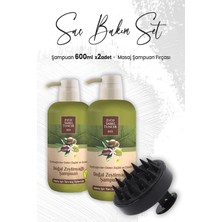 Frefly Store Eyüp Sabri Tuncer Zeytinyağlı Şampuan 600 ml x 2 Adet ve Masaj Şampuan Fırçası Siyah