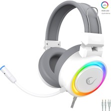 Frefly Store Rampage SN-R10 Alquıst Beyaz 3,5mm Rgb Gaming Oyuncu Mikrofonlu Kulaklık