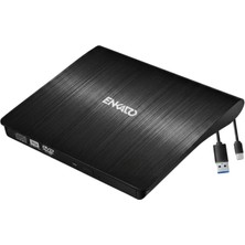 Frefly Store Enkado USB 3.0 & Type-C Harici Dvd/cd Okuyucu ve Yazıcı - Taşınabilir Slim Optik Sürücü (Windows ve Mac Uyumlu)