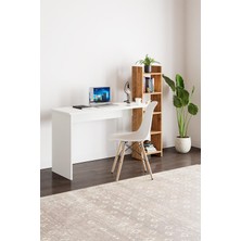 Frefly Store Intergo Kitaplıklı Fonksiyonel Çalışma Masası - Beyaz - Atlantik Çam