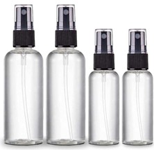 Frefly Store Zollyss Sprey Şişeleri Şeffaf Boş Ince Sis Plastik Mini Seyahat Şişe Seti, Küçük Doldurulabilir Sıvı Kaplar (50 ml (2 ADET)+100 ml (2 Adet))