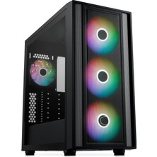 Frefly Store Cooler Master Masterbox 600 E-Atx Mediatorre - Anakart Gizli Bağlantı & Radyatör 420 Mm, Argb Pwm Fanları 3 x 140 mm & 1 x 120 Mm, Temperli Cam, Usb3.2 GEN2X2 Tip-C