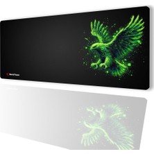 Frefly Store Sonictouch Ultragrand Siyah ve Neon Yeşili Kartal Dikişsiz Xxl Gaming Oyuncu Masaüstü Klavye Mouse Pad 40X90CM