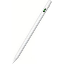 Frefly Store Coverzone Universal Dokunmatik Stylus Kalem LED Göstergeli Manyetik Gövdeli Type-C Şarjlı Hassas Uçlu Çizim ve Not Alma Kalemi Tüm Touchscreen Cihazlarla iPad ile Uyumlu | ZR61 (Beyaz)