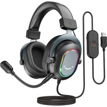 Frefly Store Fıfıne Mikrofonlu Oyun Kulaklığı, Kablolu Kulak Üstü Kulaklık, Pc Ps4 Ps5 Için USB Kulaklık, 3 Eq Modlu Rgb Kulaklık, Surround Ses ve Kulak Yastığı