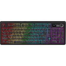 Frefly Store Ajazz AK980 Kablosuz Hot-Swap Tft Ekranlı Mekanik Oyun Klavyesi 8.000 Mah Batarya Siyah - Maillard Switch