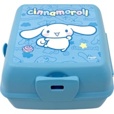 Frefly Store Wiggle Cinnamoroll Temalı Lisanslı 4 Bölmeli Plastik Çocuk Beslenme Kutusu - Yemek Saklama Kabı Kaşık ve Çatallı