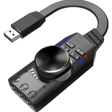 Frefly Store Daytona A4677 USB 2.0 Ses Kartı 7.1 Kanallı Pc ve Laptop Için Pubg Oyun Harici Ses Kartı 3.5mm-Kulaklıkla Tak ve Çalıştır Mikrofon Jakları Ses Kontrolü Mikrofon Oyunları Ses Efekti Yükseltme Adaptörü