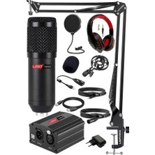 Frefly Store Lastvoice BM800H Stüdyo Mikrofon Phantom Kulaklık Stand Kayıt Seti