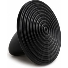 Frefly Store Plastik Çizgili Yuvarlak Düğme Kulp 1 Adet Siyah Çekmece Mobilya Dolap Kulpu Modern Yuvarlak Tasarım