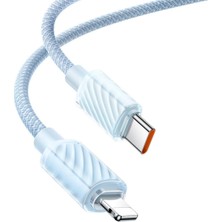 Frefly Store Mcdodo CA-3661 Crystal Serisi Type-C To Lightning 36W Pd Hızlı Şarj ve Veri Aktarım Örgü Kablo Mavi 1.2 Metre