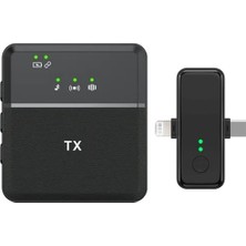 Frefly Store Coverzone Lightning ve Type-C Uçlu Mikrofon Youtuber Canlı Yayın Twich Röportaj Klipsli Yaka Mikrofonu iPhone Lightning Modellerine Uyumlu SX31