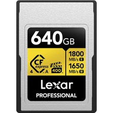 Frefly Store Lexar 640GB Profesyonel Gold Cfexpress 4.0 Tip A Hafıza Kartı