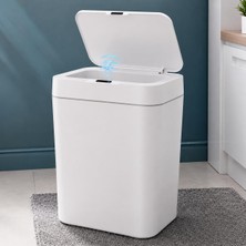 Frefly Store 12 Litre Sensörlü Çöp Kovası, Otomatik Temassız Akıllı Çöp Kutusu, Sessiz Kapanan Kapaklı, 2 Aa Pille Çalışan, Banyo, Mutfak ve Ofis Için Beyaz