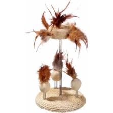 Frefly Store Karlie Yaylı Kedi Oyuncağı, 25X15 Cm, Bej