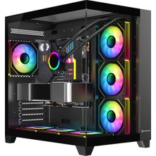 Frefly Store Gamepower Warcry Topglass 750W 4xargb Temperli Cam Atx Siyah Gaming (Oyuncu) Kasa