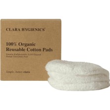 Frefly Store Clara Hygienics Reusable 100% Organic Cotton Cleansing Pads (3 Pieces In 1) Makyaj Temizleme Pamuğu