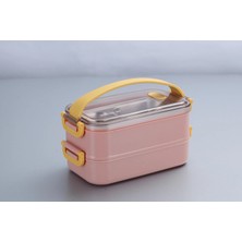 Frefly Store Vagonlif Çift Katmanlı Paslanmaz Çelik Beslenme KABI-1400 ml Beslenme Kutusu Lunch Box (Pembe)