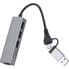 Frefly Store Coverzone USB 3.0 To Ethernet RJ45 Lan Hub 1000MBPS 3 Adet USB 3.0 Çıkışlı Ethernet Adaptörü Type-C RJ45 Lan Kablosu USB 3.0 Hub Ağ Kartı Pc Macbook Samsung | 1109